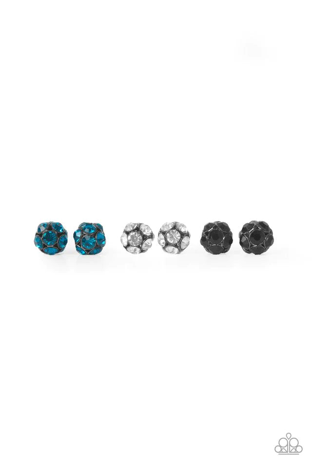 Starlet Shimmer - White 3D Disco Ball Encrusted Cluster Earrings SS#040 Lil Divas/Women