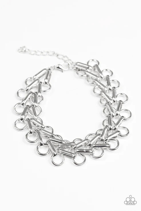 Atlanta Attitude - Silver Frame Link Industrial Bracelet B#4763