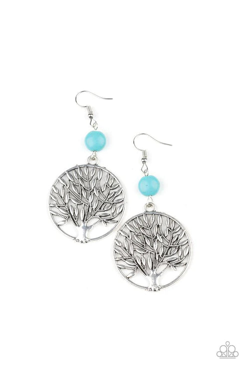 Bountiful Branches - Blue Stone 3D Tree Branches Earrings E#2883