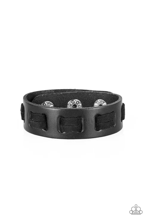 Bring Out The WEST In You - Black Leather Suede Lace Urban Bracelet B#4205