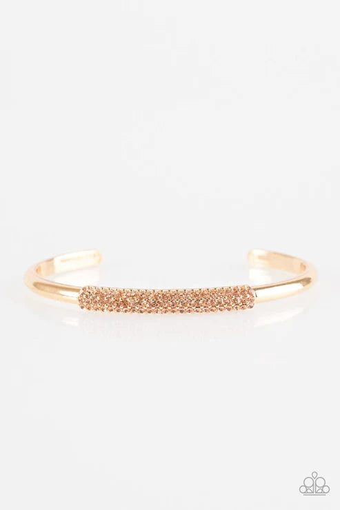 CACHE Only - Gold/Peach Encrusted Cuff Bracelet B#5784