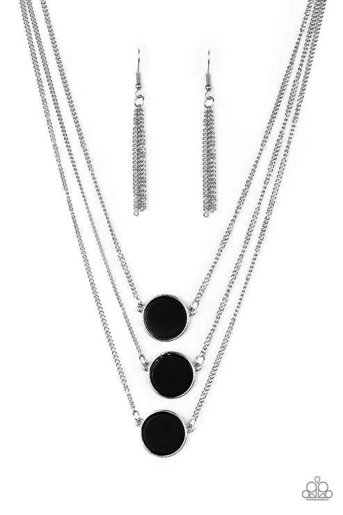 CEO of Chic - Matte Black (Reversible Floral Side) Necklace N#3658