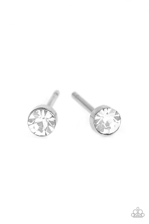 Dainty Decor - White Dainty Cubic Zirconia Earrings E#2891