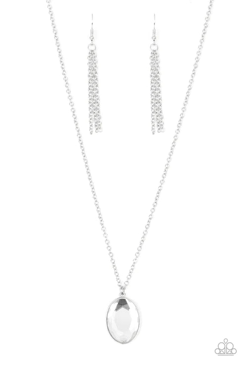 Definitely Duchess - White Faceted Gem Necklace N#3981