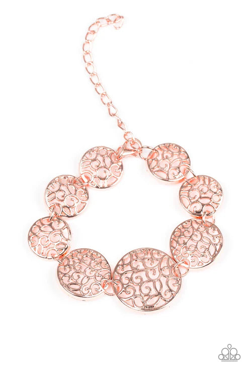 Dream WHIRL - Copper Whirl Filigree Link Bracelet B#6384