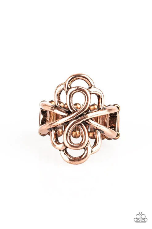 Ever Entwined - Oversized Copper Filigree Loops Ring R#3084