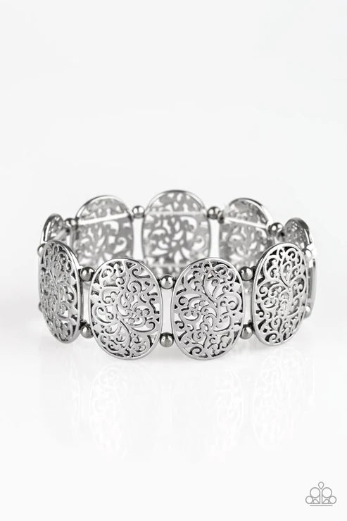Everyday Elegance - Gunmetal High-Sheen Vine Filigree Bracelet B#4131