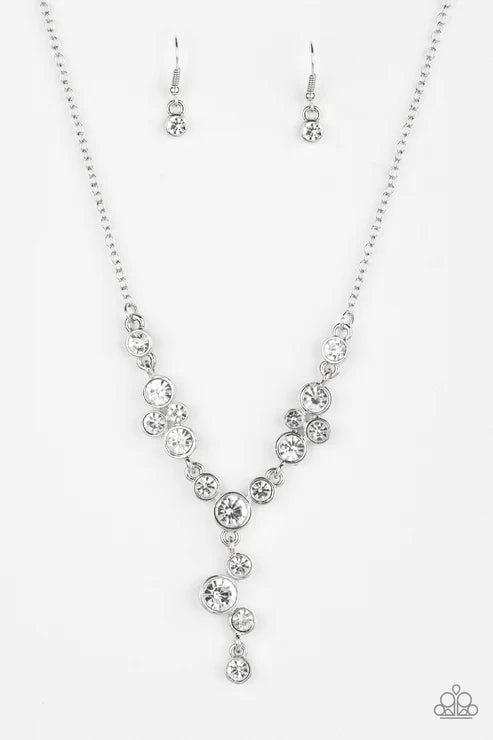2-Piece White Dazzling Coalesce Trickle Encrusted Set SET#6010