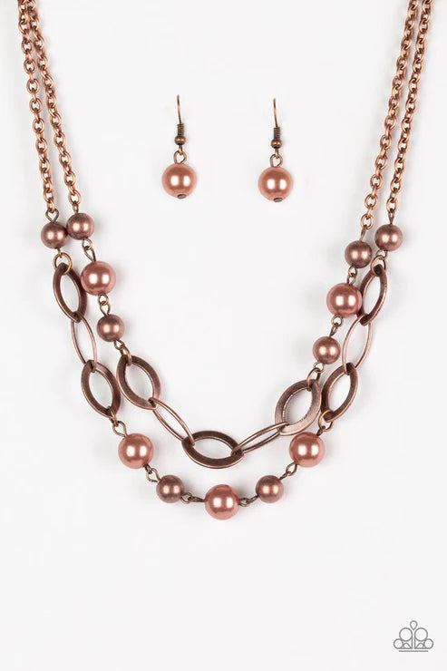 GLIMMER Takes All - Copper Pearl Necklace N#6604