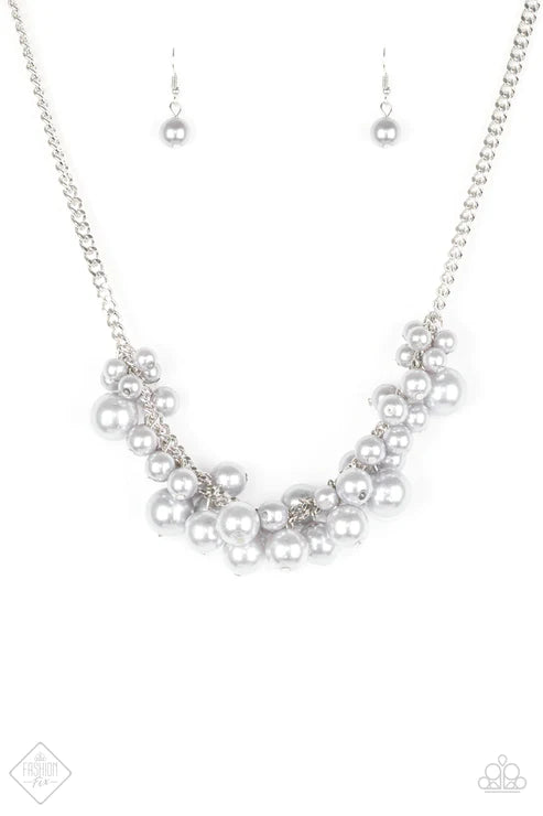 2-Piece Bubbly Silver Pearl Fringe Set SET#5586