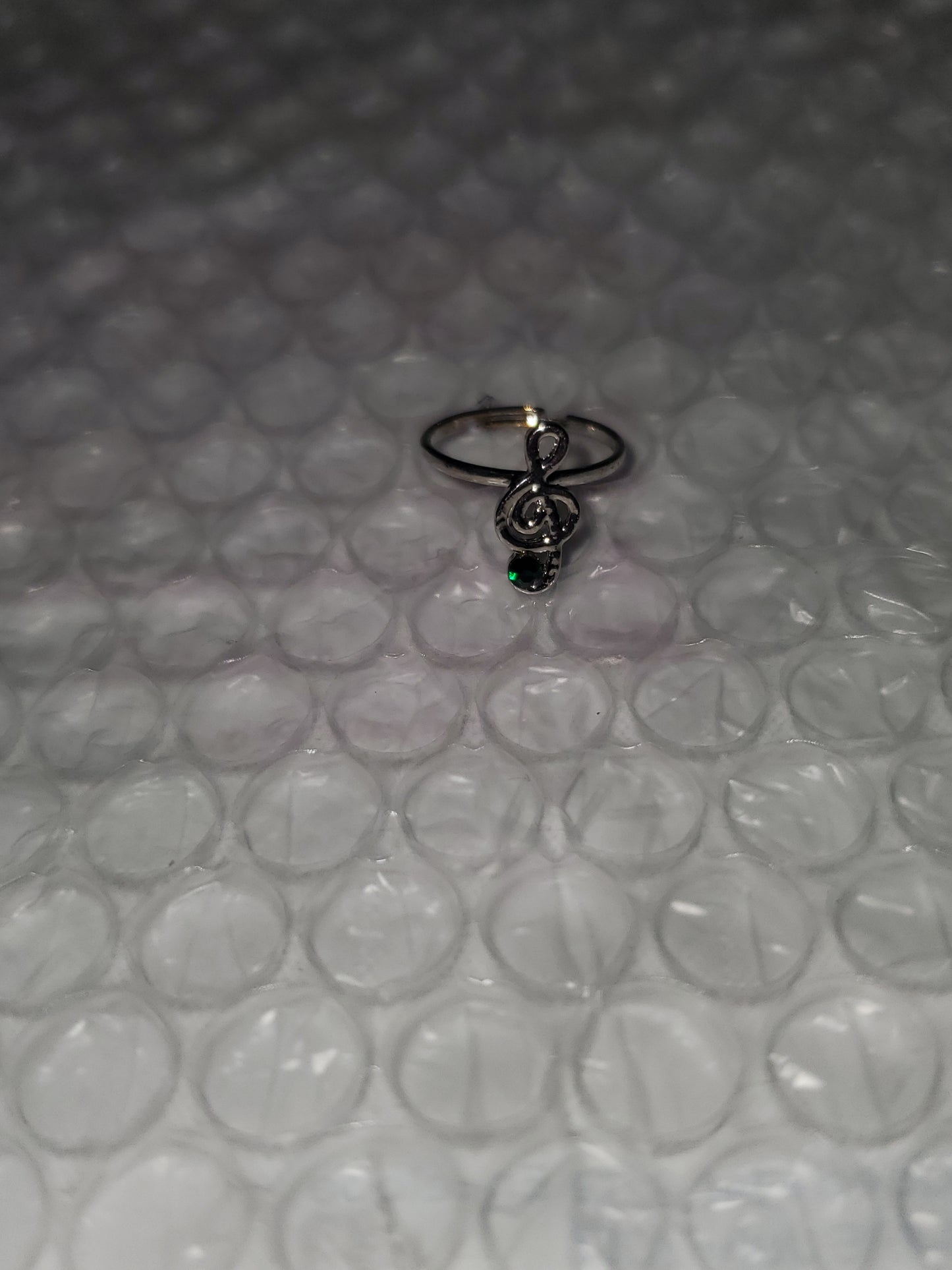 Starlet Shimmer-Green 3D MUSIC Treble Clef Encrusted Rings SS#119 Lil Divas