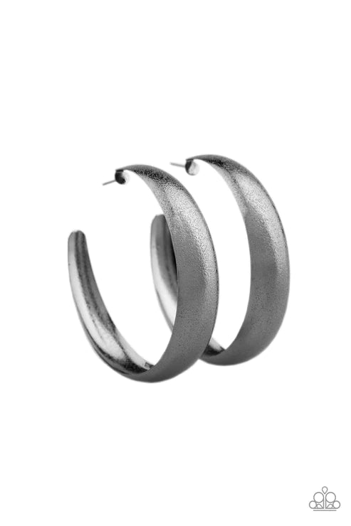 HOOPS! I Did It Again-Black Hoop Earrings E#3826