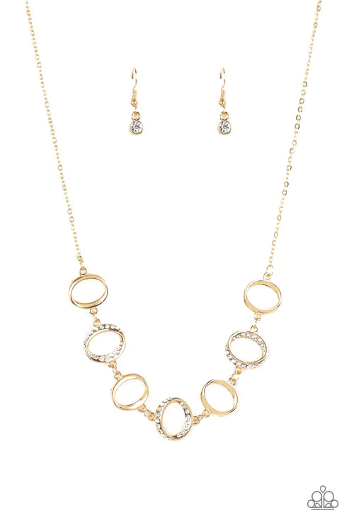 Inner Beauty - Gold Encrusted Hoop Links Necklace N#5435