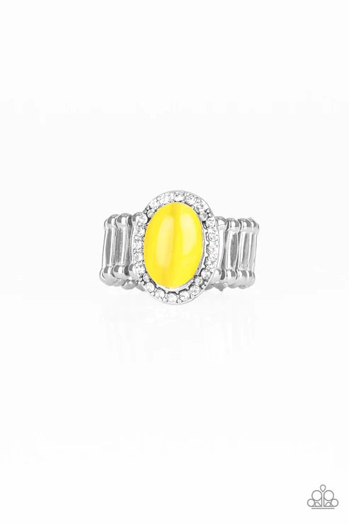 Laguna Luxury - Yellow Encrusted Cat's Eye Moonstone Ring R#5678