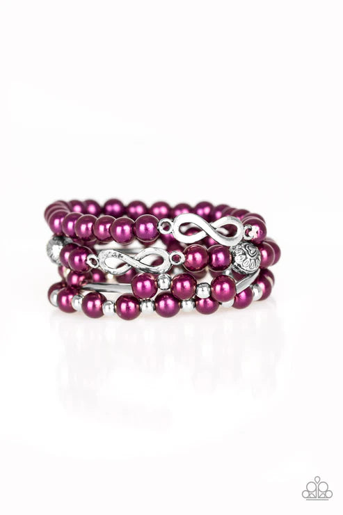 2-Piece Purple Pearl Encrusted Infinity Set SET#5656