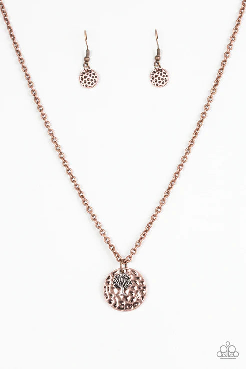 Live TREELY - Copper "LIve" Tree Hammered Necklace N#6327