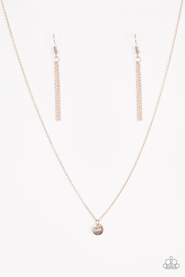 Love At First SHINE - Rose Gold "Love" Necklace N#6317