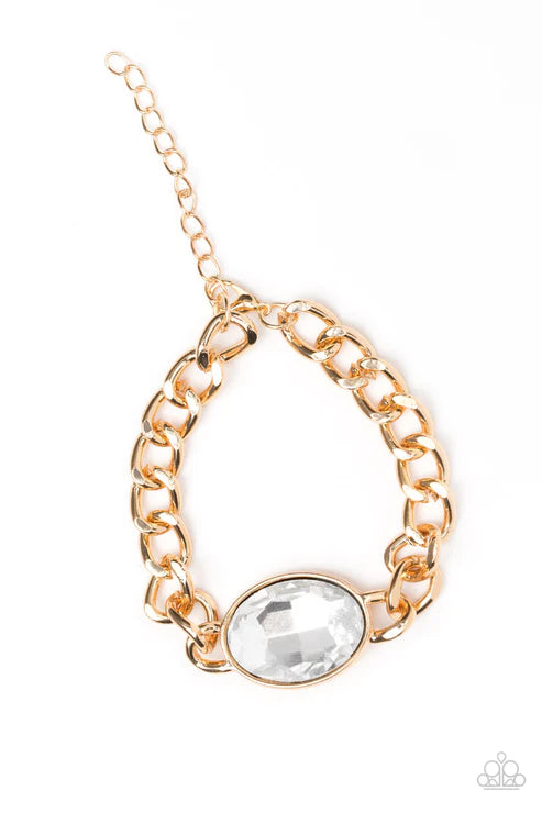 Luxury Lush - Oversized Gold Gem Bold Chain Bracelet B#7306