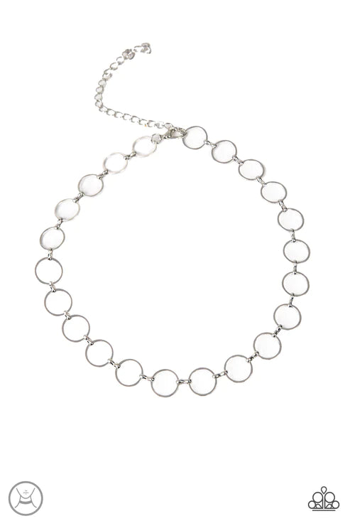 Metro Spunk - Silver Ring Link Choker Necklace N#3521