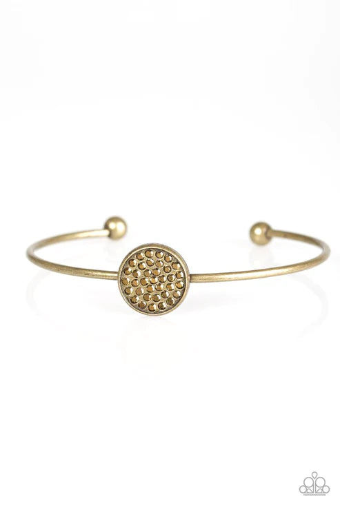 Modern Day Diva - Brass Aurum Encrusted Cuff Bracelet B#3484