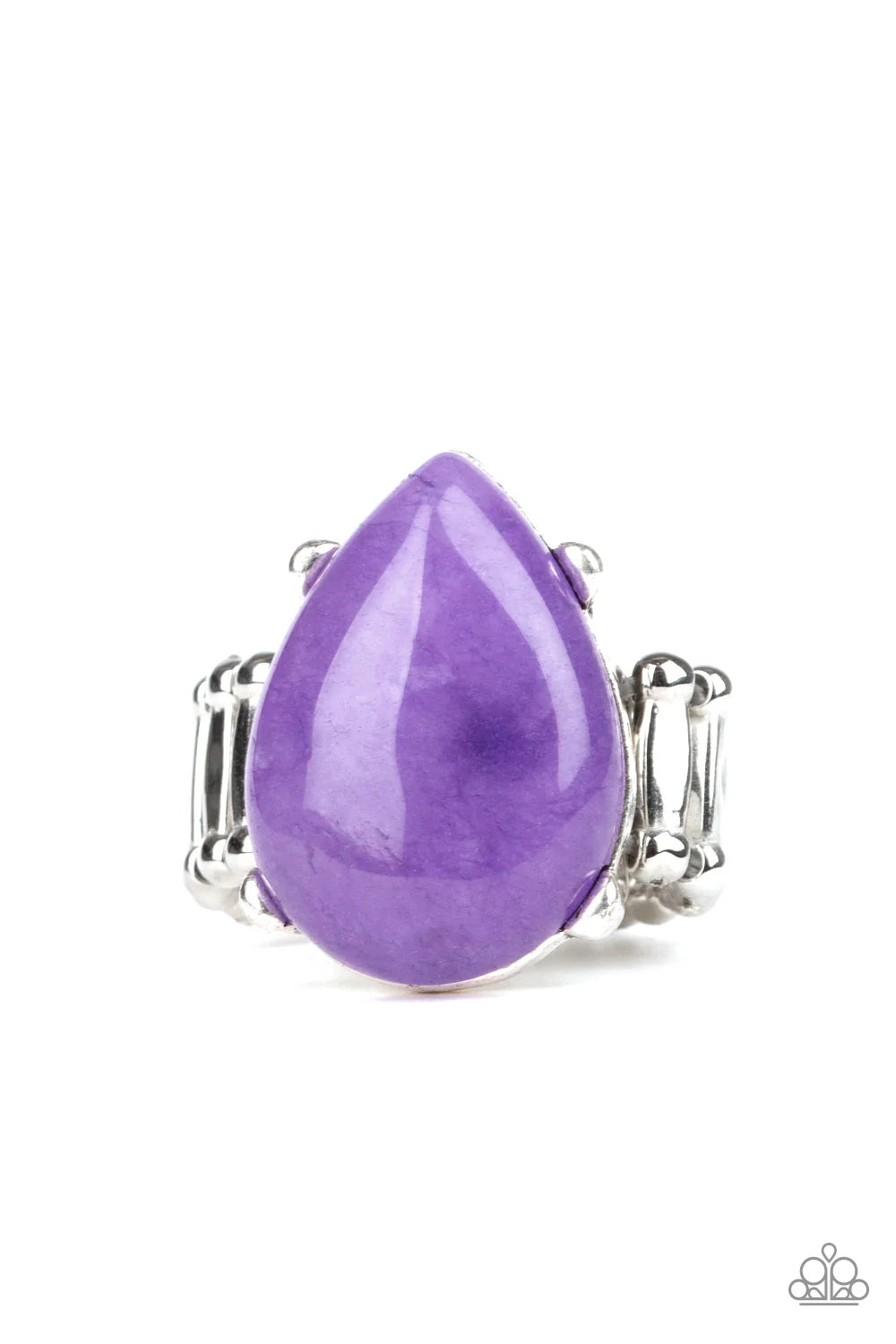 Mojave Minerals - Oversized Purple Tranquil Nestled Stone Teardrop Ring R#7154