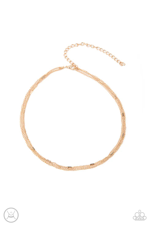 Need I SLAY More - Gold Shimmer Beaded Chain Choker Necklace N#4561