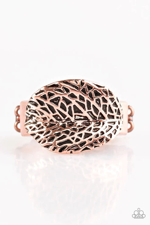 Never LEAF Me - Copper 3D Leaf Ring R#5994