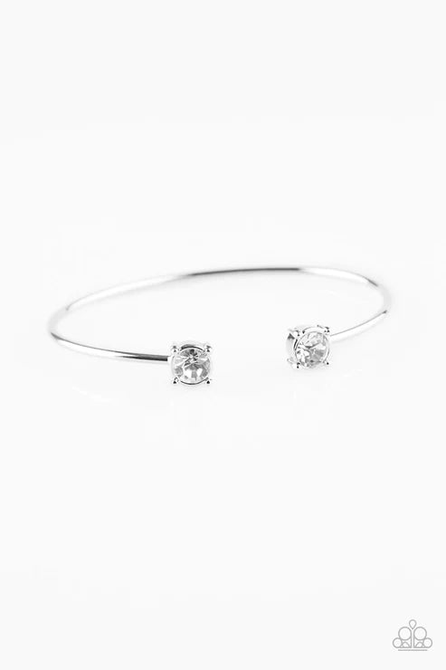 New Traditions - White Gem Curled Cuff Bracelet B#5940
