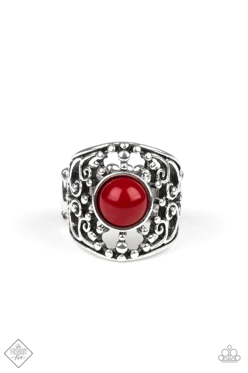 On An Adventure - Red Filigree Ring R#3642