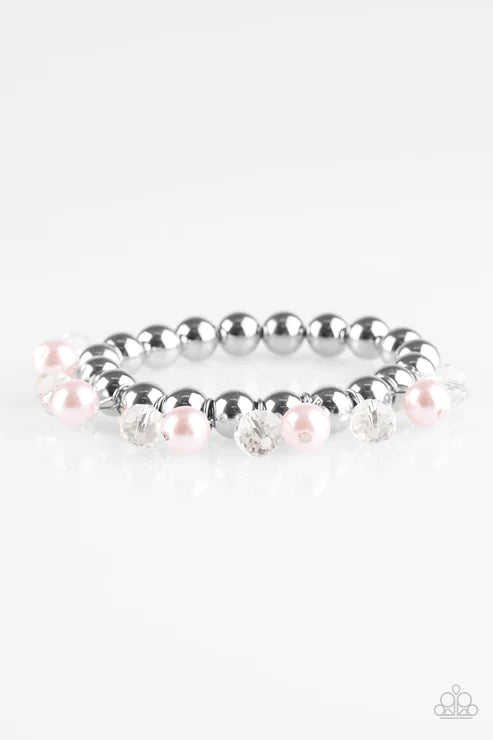 Once In A Millennium - Pink Pearl Crystal Bracelet B#6171