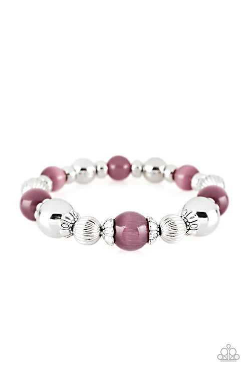 Once Upon A MARITIME - Purple Cat's Eye Moonstone Accent Bracelet B#5099