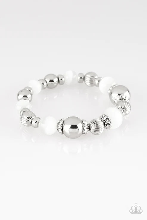 Once Upon A MARITIME - White Cat's Eye Moonstone Accent Bracelet B#5674