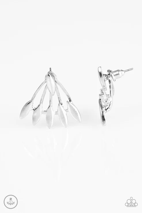 Radically Rebel - Silver Angular Double-Sided Earrings E#6366