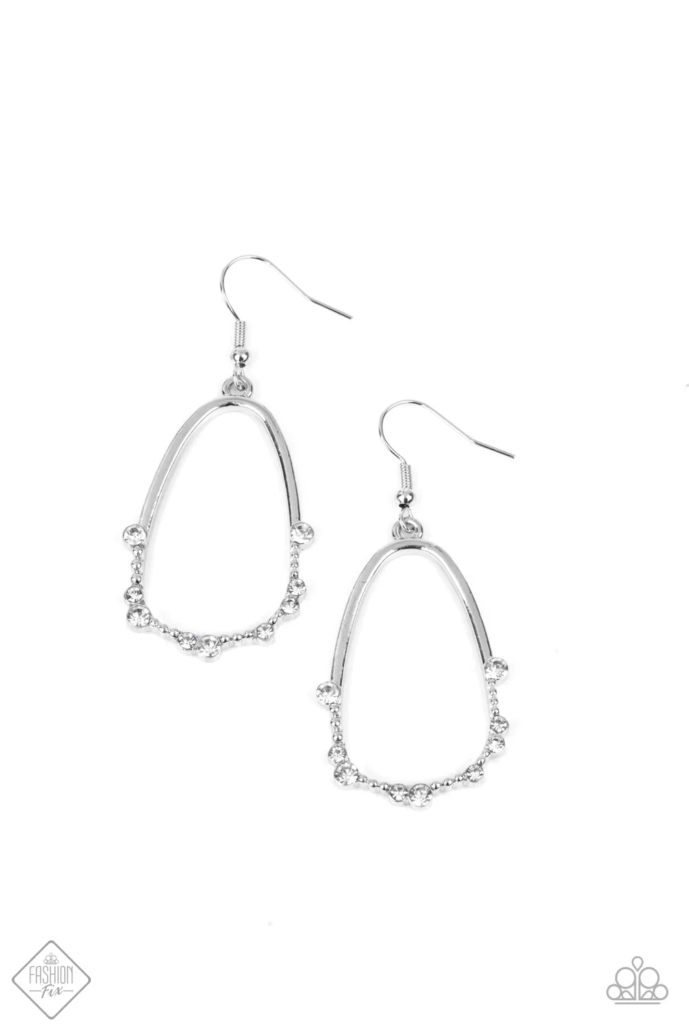 Ready or YACHT - Oversized White Airy Asymmetrical Encrusted Studded/Dotted Teardrop Earrings E#7128