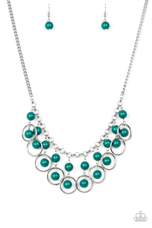 Really Rococo - Green (Arcadia ) Hoops Drip Fringe Necklace N#6540