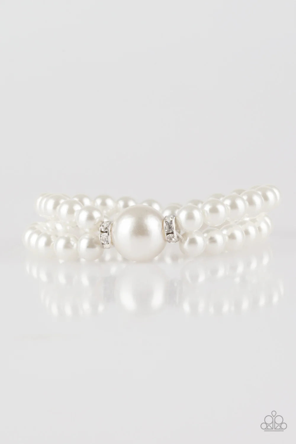 Romantic Redux - Oversized White Pearl Encrusted Bracelet B#7050