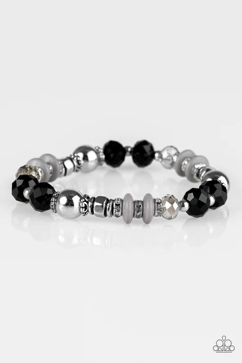 Royal Riviera - Multi (Black/Silver/Gray) Crystal Accent Bracelet B#3781