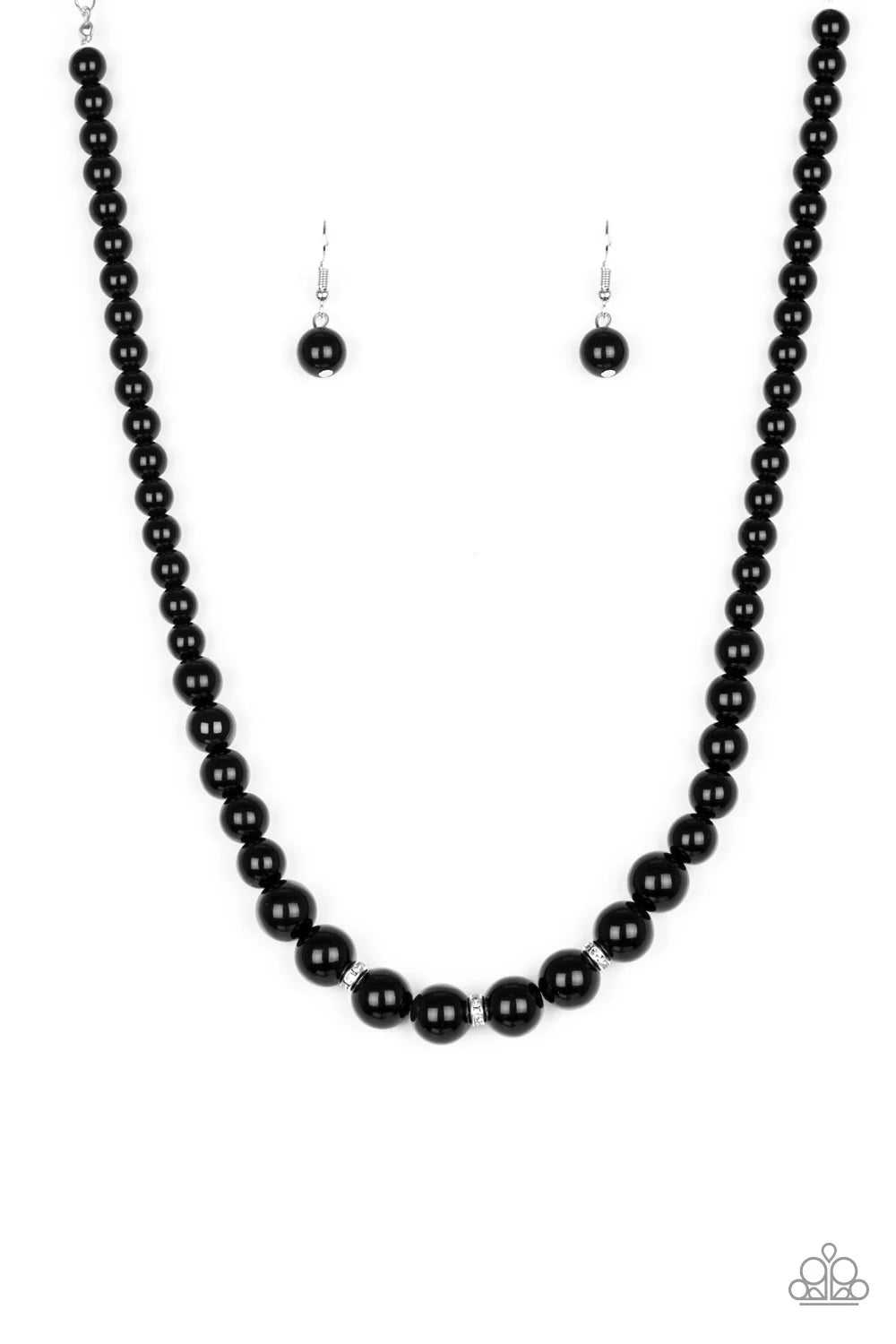 Royal Romance - Black Pearl Encrusted Necklace N#7075