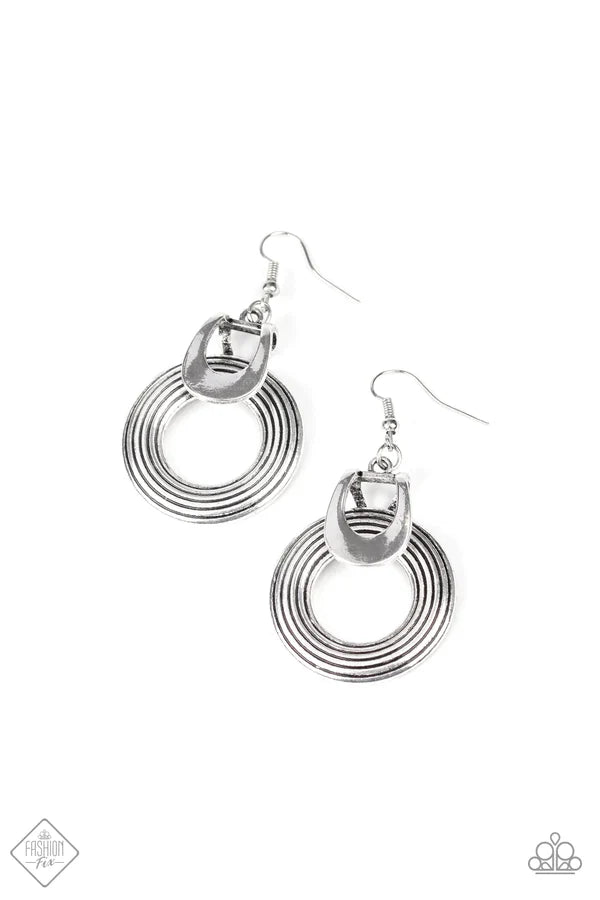 3-Piece Oversized Blue Abstract Stone Crescent Hoop Set SET#6888