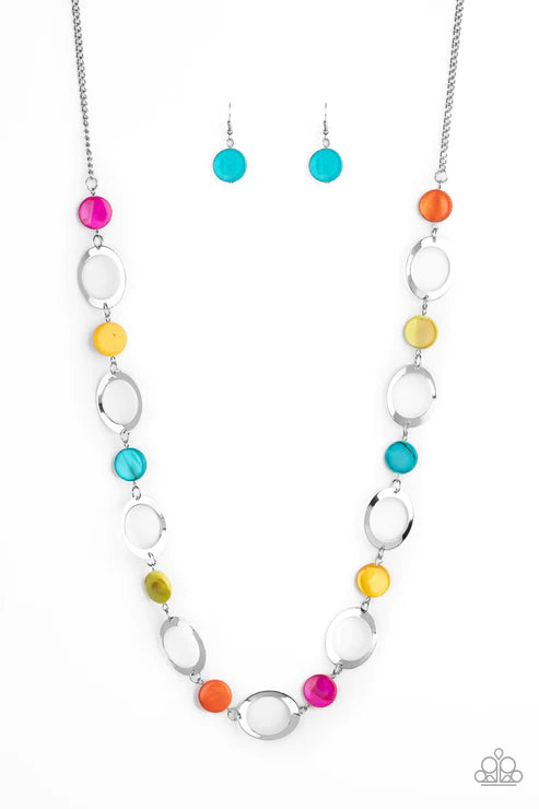 SHELL Your Soul - Multi (Orange/Yellow/Blue/Pink) Sea Shell Necklace N#3330
