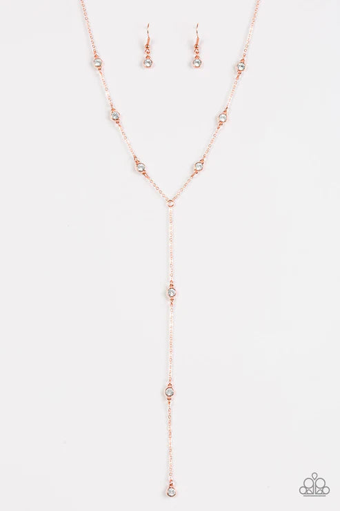 STARLIGHT The Way - Copper Extended Drip Encrusted Necklace N#3197