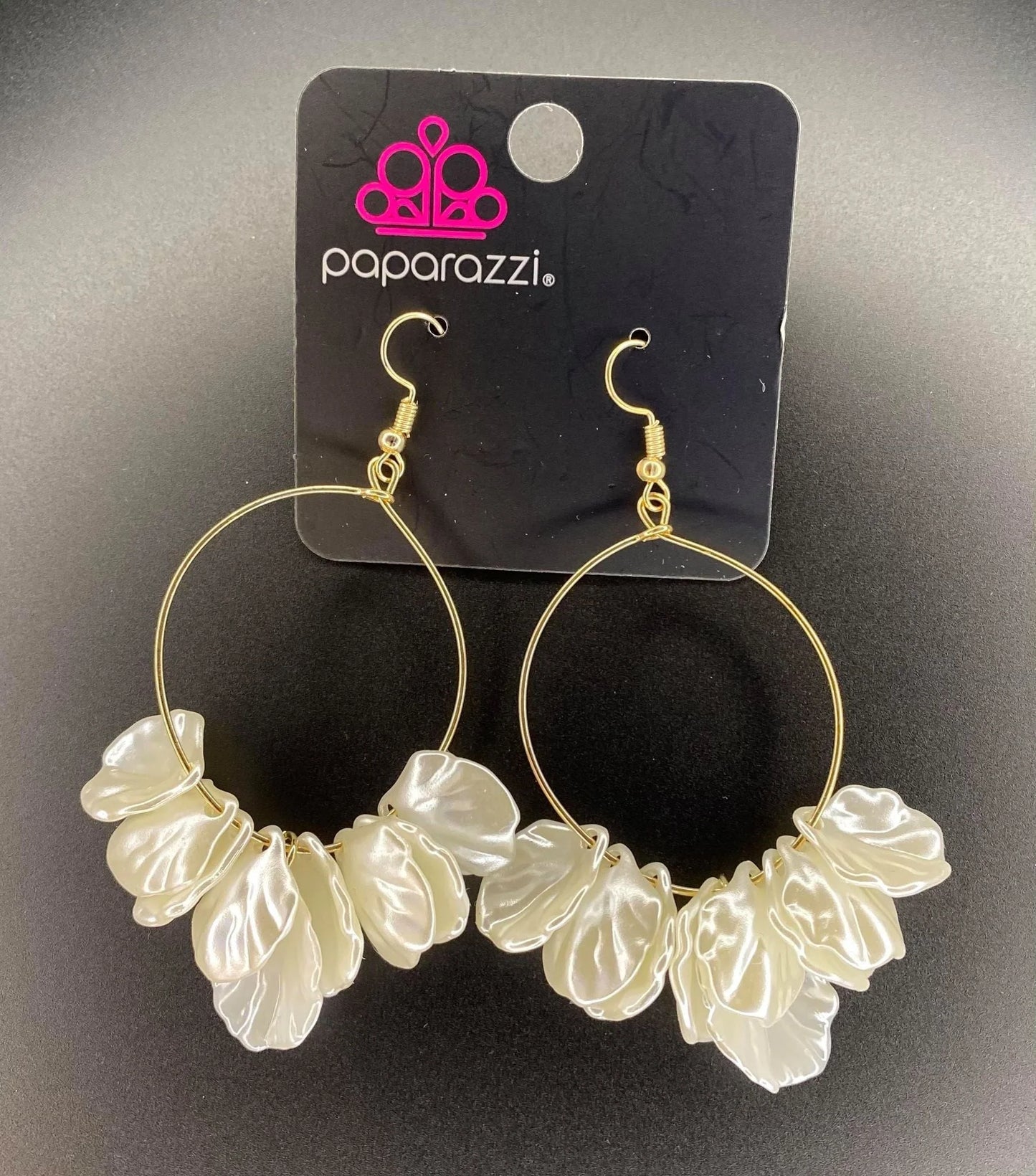 Sailboats and Seashells -Gold Pearl Shell Fringe Earrings E#3672