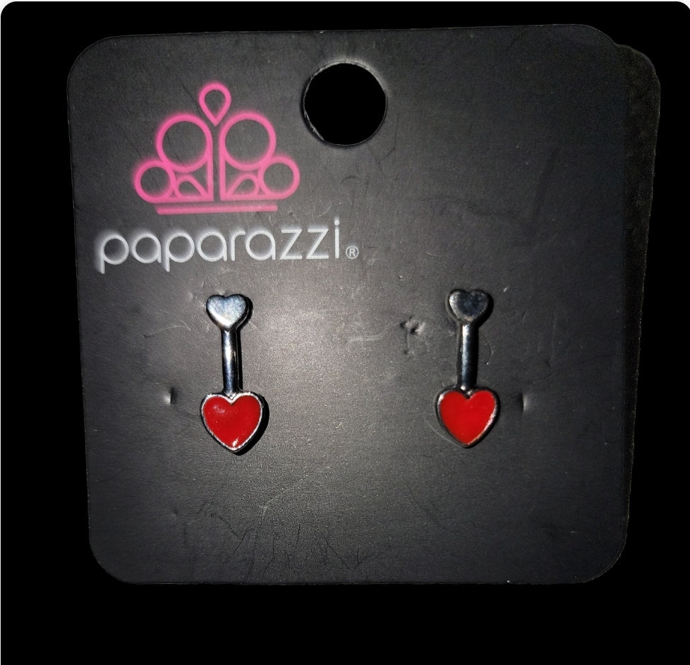 Starlet Shimmer - Red 3D Heart Arrow Earrings SS#3329 Lil Divas and Women