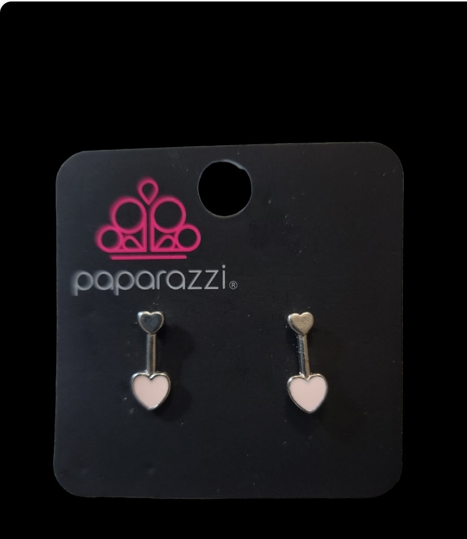 Starlet Shimmer - Light Pink 3D Heart Arrow Earrings SS#3326 Lil Divas and Women