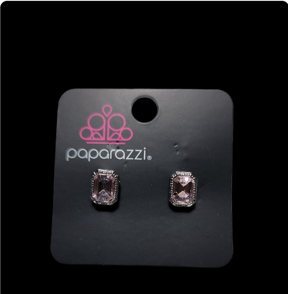 Starlet Shimmer - Light Pink Emerald Cut Earrings SS#3308 Lil Divas and Women