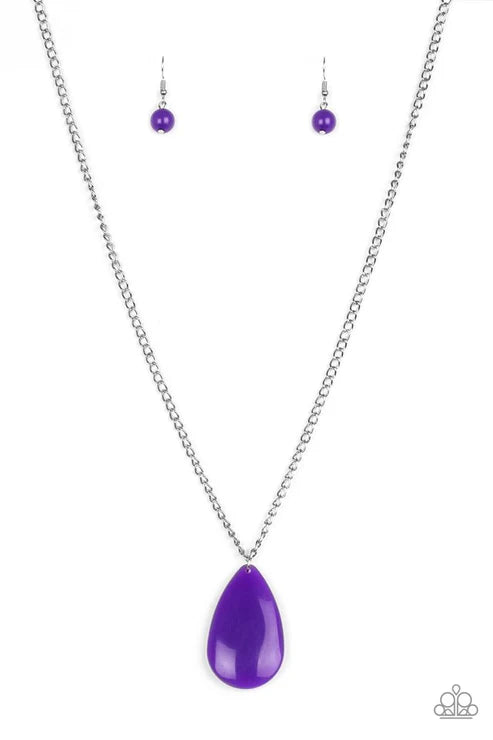 So Pop-YOU-lar - Vivacious Purple Teardrop Necklace N#6331