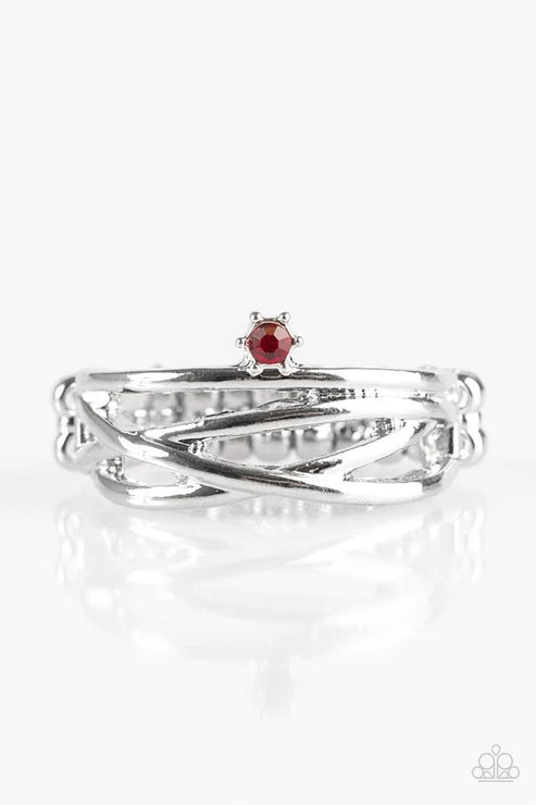 Star Potential - Red Star Crisscross Layered Ring R#6430