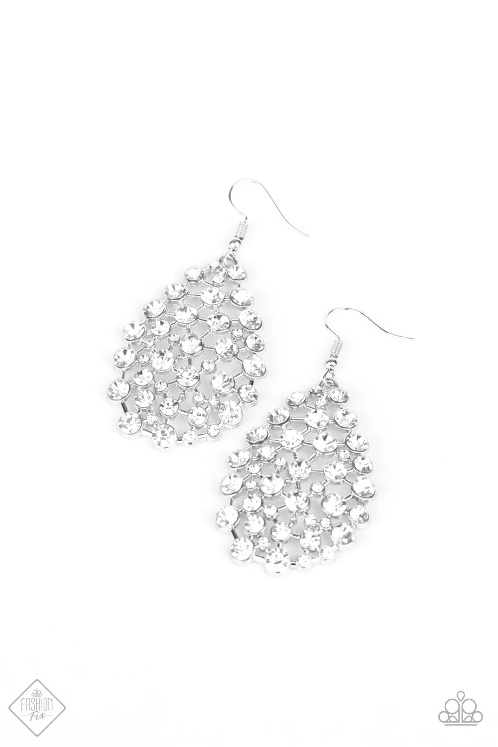 Start With A Bang - Oversized White Explosion Teardrop Earrings E#7115