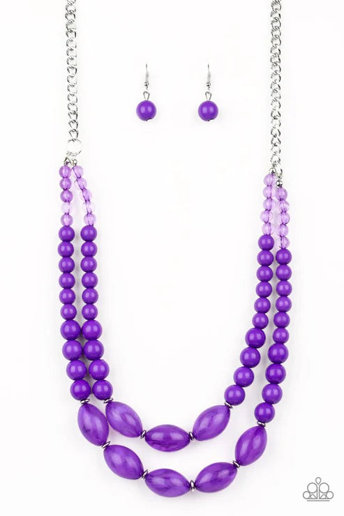 Sundae Shoppe - Purple Glassy/Cloudy Accent Necklace N#4570