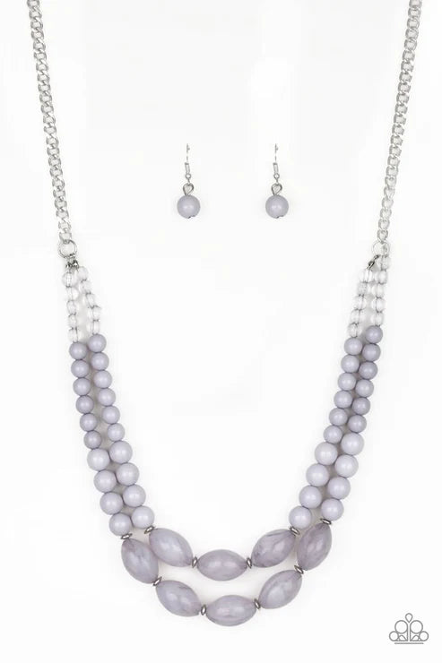 Sundae Shoppe - Silver Glassy/Cloudy Accent Necklace N#4730